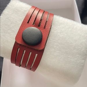 Red leather bracelet